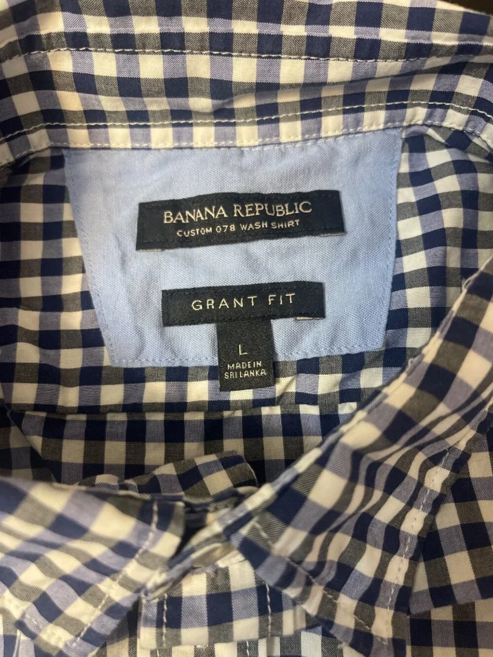 Banana Republic Custom 078 Wash Shirt Grant Fit Blue Sz Large